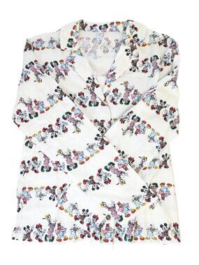 Old Navy Disney Pajama Top - Women's Large Tall/Long - Button Up Long Sleeve